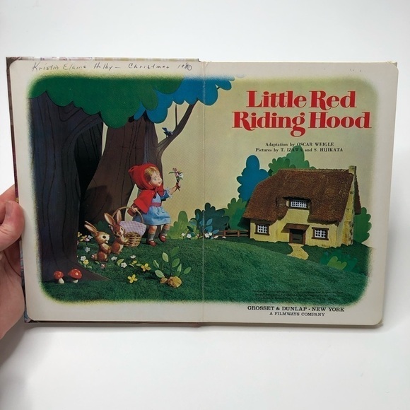 vintage 1970 Little Red Riding Hood Puppet Kids Children's Hardcover Storybook - Picture 6 of 15